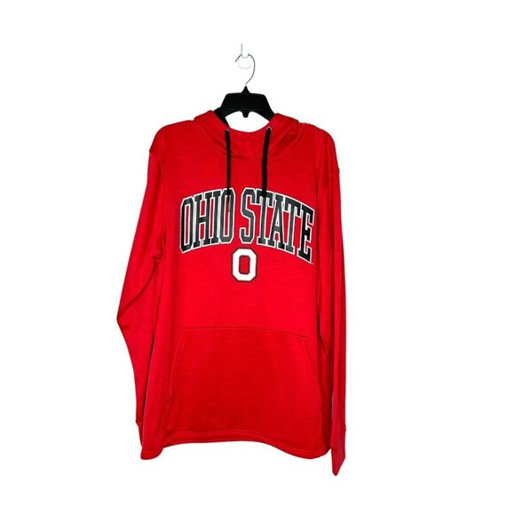 Ohio State Hoodie Mens Sz L OSU Buckeyes Red Varsity Authentic Apparel Fleece - Picture 1 of 8